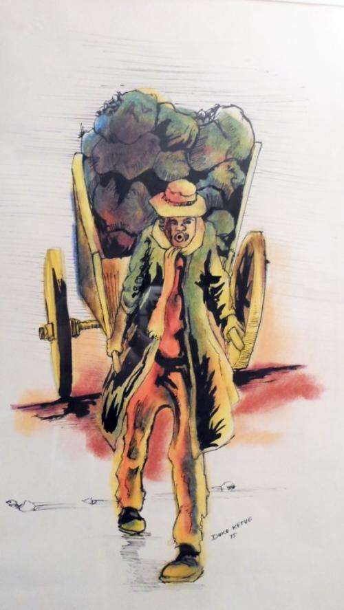 Duke Ketye (1943 - 2002) - Pulling the cart - Investment art at its finest!! Invest now!!